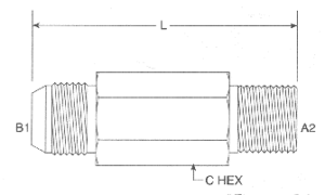 JIC x Pipe Straight Adapter Male Extra Long 2404-LL Series