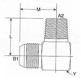 JIC x Pipe 90 º Adapter Male 2501 Series