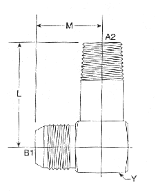 JIC x Pipe 90 º Adapter Male Long 2501-L Series