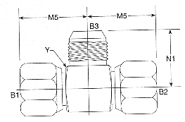 JIC Swivel Tee Male Branch 6603 Series